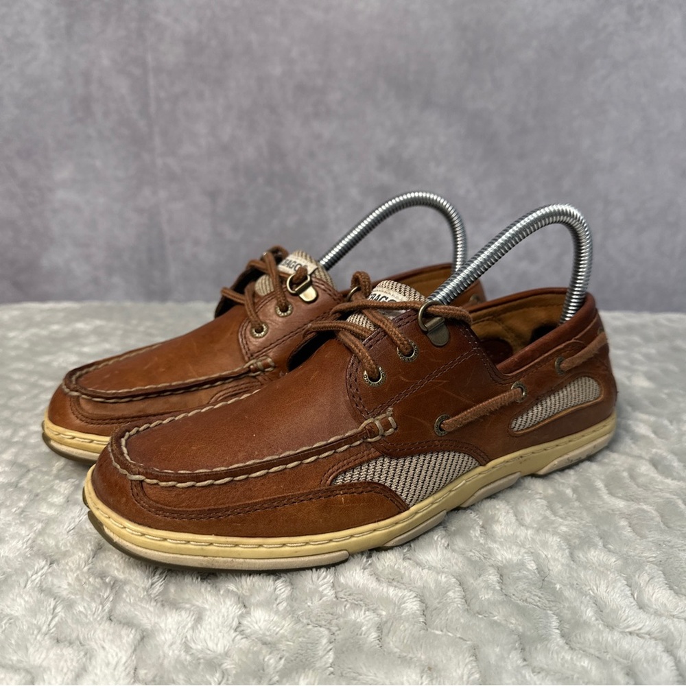 Sebago Marlene Amber Gold Women’s Boat Deck Shoes Size 8
